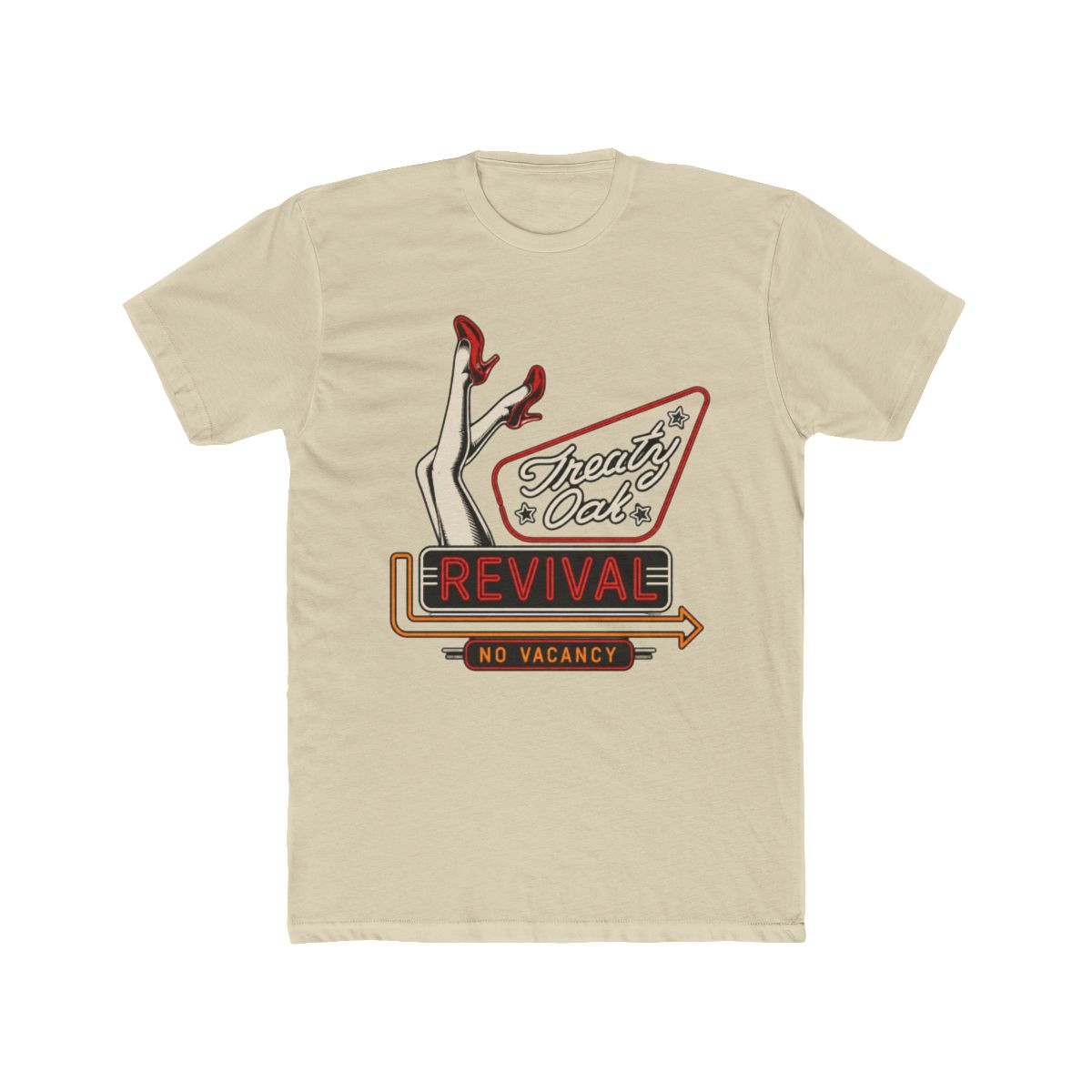 Treaty Oak Revival Vintage Neon Sign T Shirt - alternate angle 4, merchandise