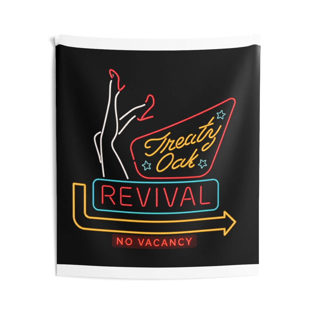 Treaty Oak Revival AESTHETIC RETRO VINTAGE NEON PANNEL ART Tapestry - alternate angle 1, merchandise