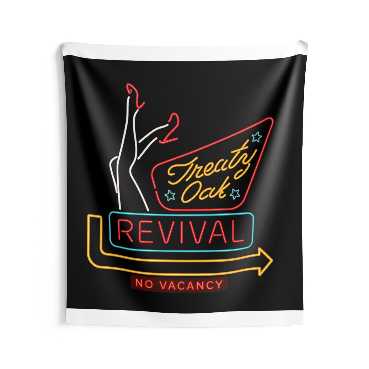 Treaty Oak Revival AESTHETIC RETRO VINTAGE NEON PANNEL ART Tapestry - alternate angle 5, merchandise
