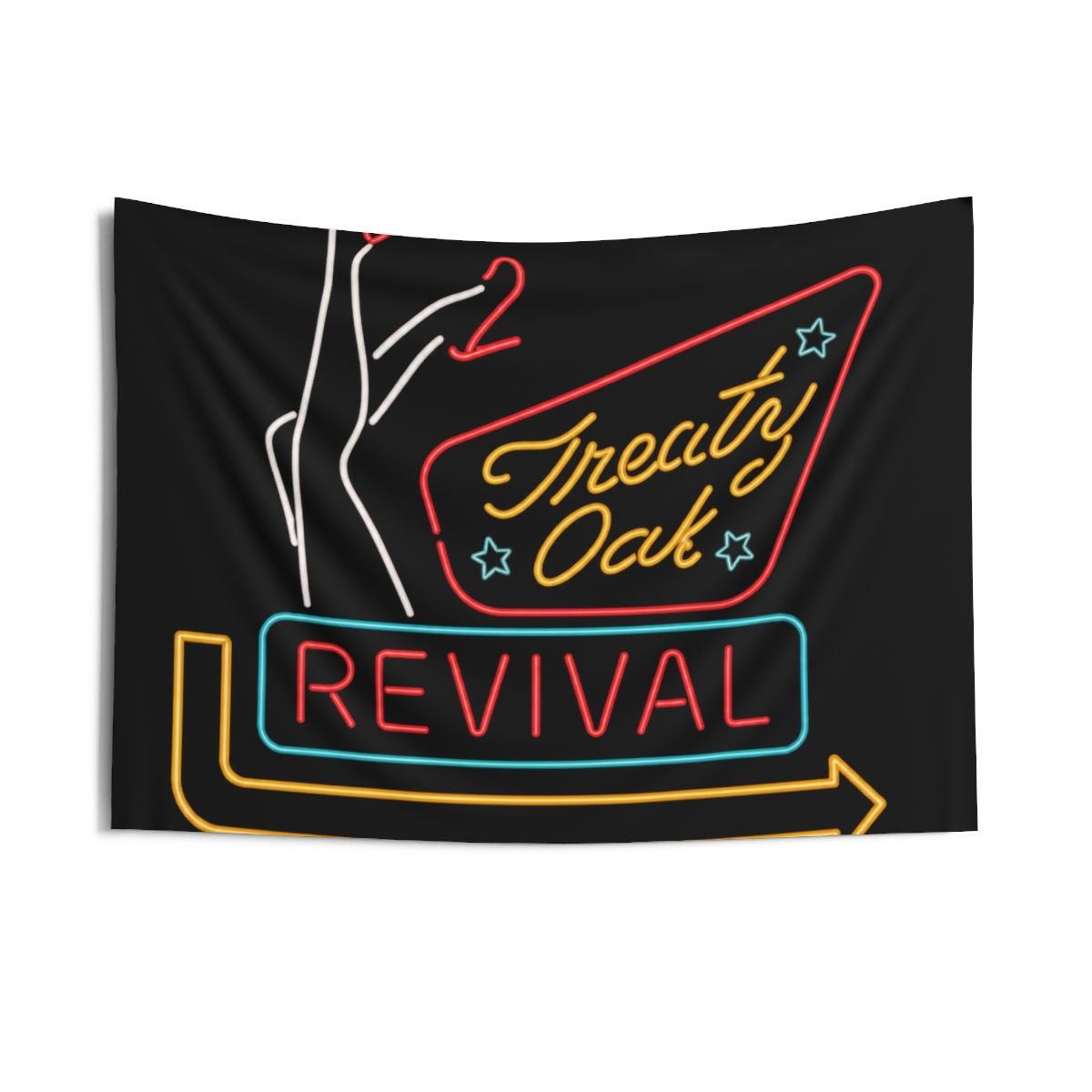 Treaty Oak Revival AESTHETIC RETRO VINTAGE NEON PANNEL ART Tapestry - alternate angle 2, merchandise