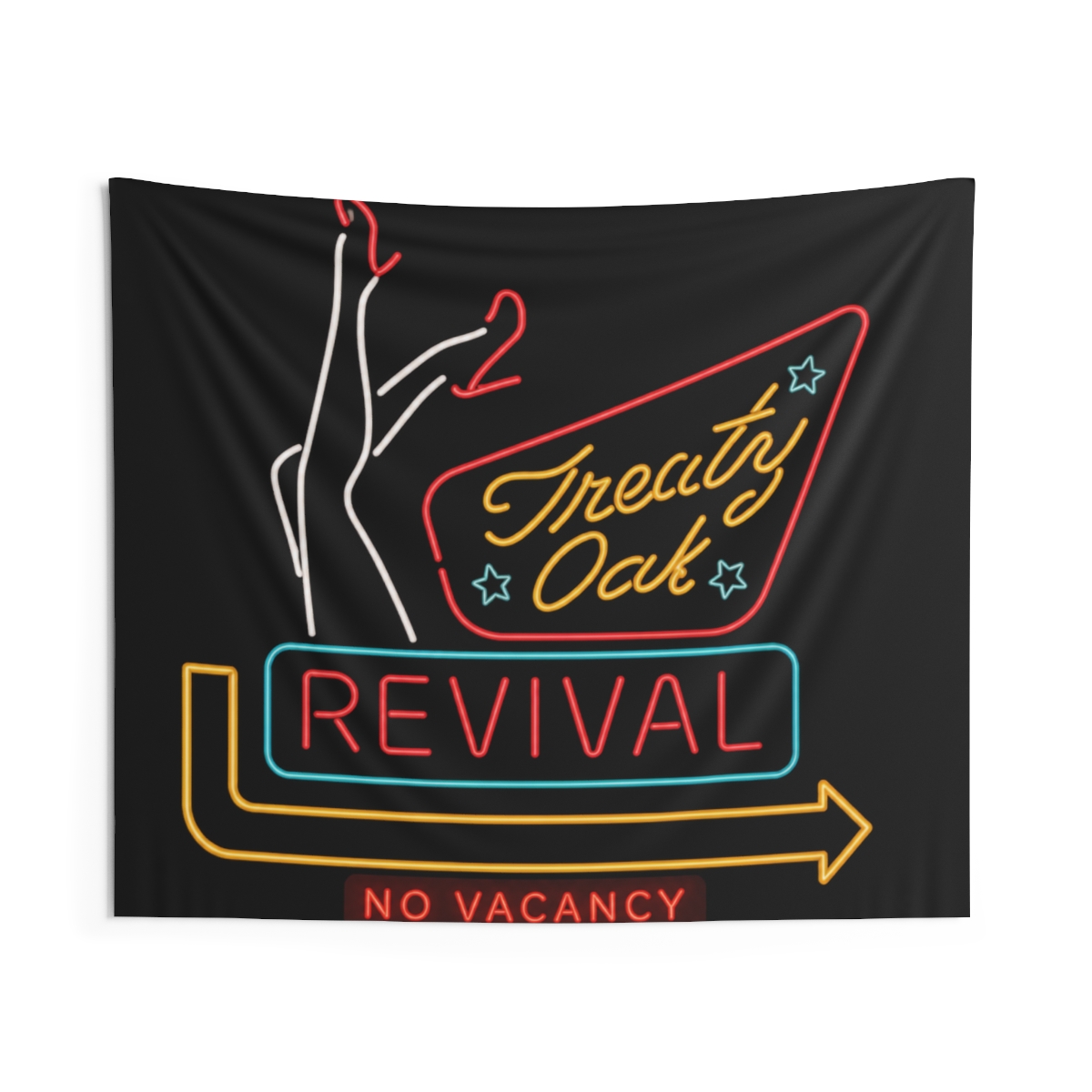 Treaty Oak Revival AESTHETIC RETRO VINTAGE NEON PANNEL ART Tapestry - alternate angle 3, merchandise