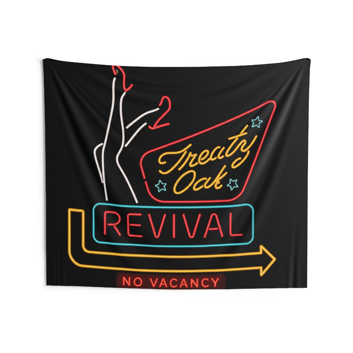 Treaty Oak Revival AESTHETIC RETRO VINTAGE NEON PANNEL ART Tapestry - alternate angle 4, merchandise